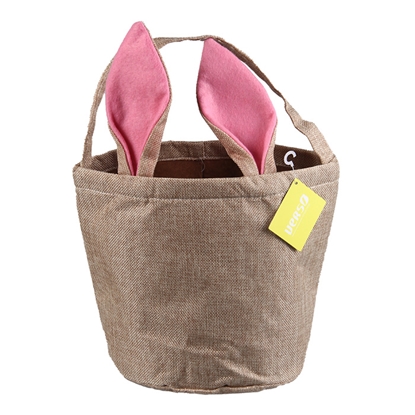 Picture of Dekors Lieldienu Verso džutas soma ar truša ausīm 2-krāsas