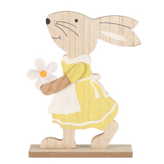 Изображение Dekors Lieldienu Verso Zaķis ar ziediem 22cm