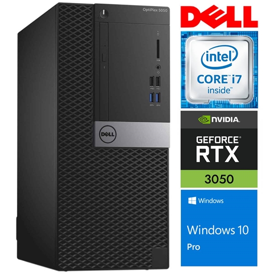 Изображение DELL 5050 MT i7-7700 16GB 512SSD M.2 NVME RTX3050 6GB WIN10Pro