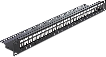Изображение Delock 19″ Keystone Patch Panel 24 Port black