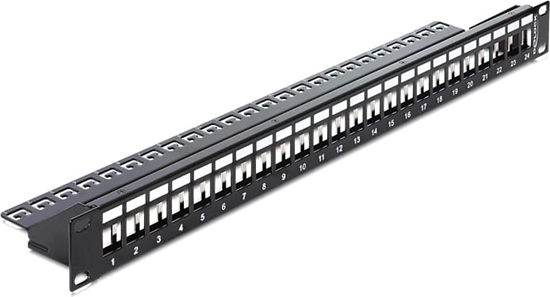Picture of Delock 19″ Keystone Patch Panel 24 Port black