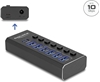 Picture of Delock 7 Port USB Hub with 4 Ports 10 Gbps and 4 Fast Charging Ports with Switch and Illumination