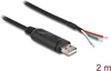 Picture of Delock Adapter Cable USB 2.0 Type-A to Serial RS-485 with 3 x open wire ends 2 m