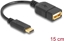 Picture of Delock Adapter cable USB 2.0 Type-C™ male > USB 2.0 Type-A female 15 cm black