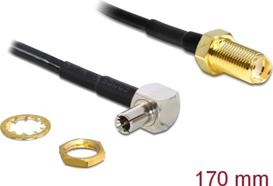 Изображение Delock Antenna Cable SMA Jack bulkhead > TS-9 90° plug 170 mm