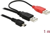 Picture of Delock Cable 2 x USB2.0-A male > USB mini 5-pin