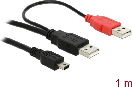 Изображение Delock Cable 2 x USB2.0-A male > USB mini 5-pin