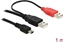Attēls no Delock Cable 2 x USB2.0-A male > USB mini 5-pin