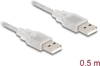 Picture of Delock Cable USB 2.0 Type-A male > USB 2.0 Type-A male 0.5 m transparent