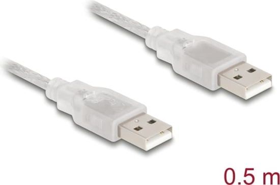 Picture of Delock Cable USB 2.0 Type-A male > USB 2.0 Type-A male 0.5 m transparent