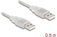 Изображение Delock Cable USB 2.0 Type-A male > USB 2.0 Type-A male 0.5 m transparent