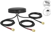 Picture of Delock LTE MIMO Dual Band WLAN 802.11 ac/ax/a/h/b/g/n Antenna 3 x SMA plug RG-174 1 m screw mounting outdoor black