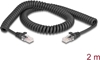 Picture of Delock RJ45 Coiled Cable male to male Cat.5e 2 m black
