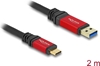 Изображение Delock USB 10 Gbps Cable USB Type-A male to USB Type-C™ male 2 m red metal