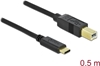 Picture of Delock USB 2.0 cable Type-C to Type-B 0.5 m