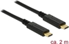 Picture of Delock USB 3.1 Gen 1 (5 Gbps) cable Type-C to Type-C 2 m PD 3 A E-Marker