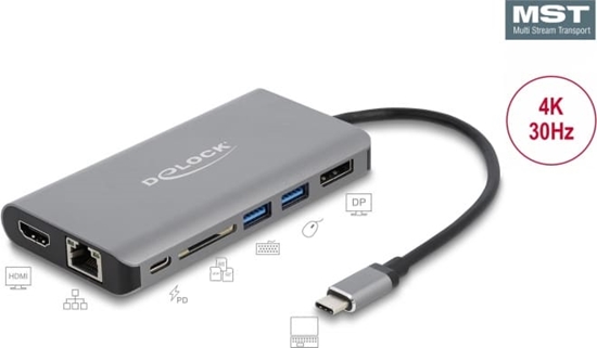 Picture of Delock USB Type-C™ Docking Station 4K - HDMI / DP / USB / SD / LAN / PD 3.0
