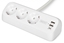 Picture of Digitus 3-way office socket strip with 2x USB-A and 1x USB-C connections, white