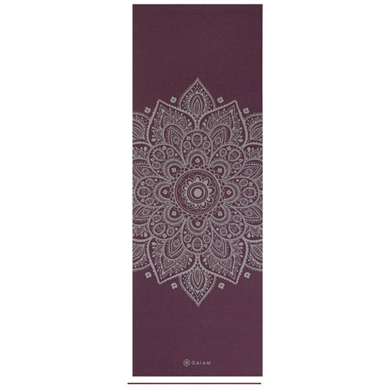 Изображение Gaiam Midnight Plum Sundial Flower Jogas paklājiņš 5mm 65734