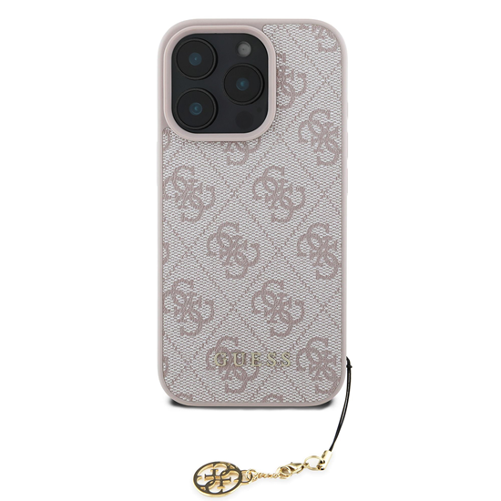 Picture of Guess 4G Charm Case for iPhone 16 Pro Max Tone on Tone / Pink