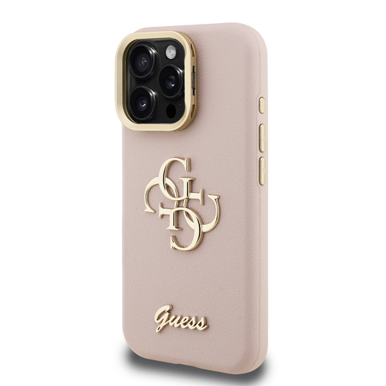 Изображение Guess PU Grained 4G Logo Stand Camera Frame Case for Apple iPhone 16 Pro Max