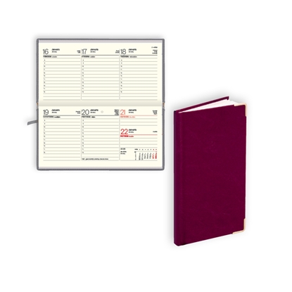 Attēls no Kabatas plānotājs 2026.gadam EKO Lady, nedēļa, 163x82 mm, balacron, bordo