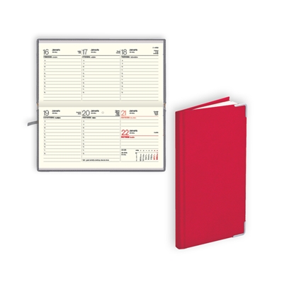 Attēls no Kabatas plānotājs 2026.gadam EKO Lady, nedēļa, 163x82 mm, balacron, sarkans
