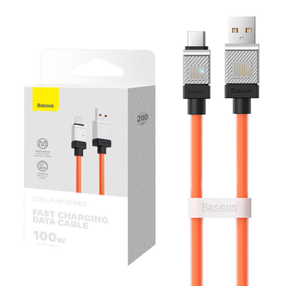Attēls no Kabel USB Baseus USB-A - USB-C 2 m Pomaraczowy (CAKW000707)
