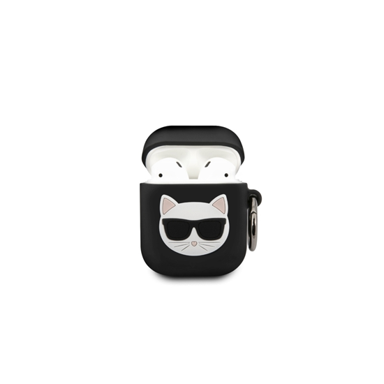 Picture of Karl Lagerfeld Etui ochronne KLACA2SILCHBK Silicone Choupette do AirPods 1/2 czarne
