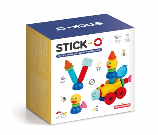 Picture of Klocki magnetyczne Stick-o Mój pierwszy zestaw z kołami 9 elementów