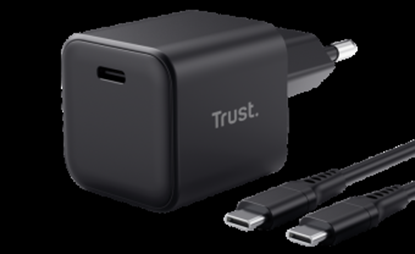Изображение Lādētājs Trust Maxo Ultra-small 65W GaN USB-C Black + 2m cable