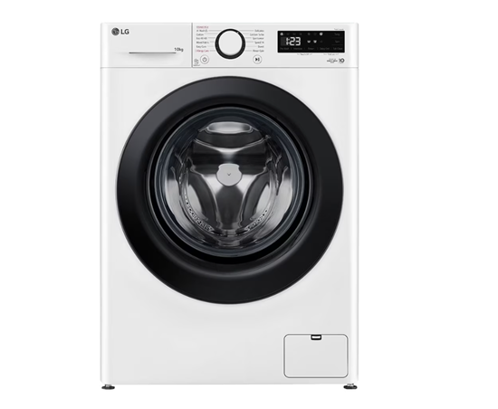 Picture of LG Washing Machine | F4WR510SBW | Energy efficiency class A | Front loading | Washing capacity 10 kg | 1400 RPM | Depth 57 cm | Width 60 cm | Display | LED | Steam function | Direct drive | White