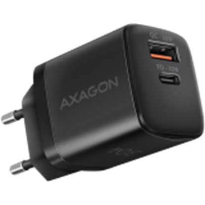Изображение MOBILE CHARGER WALL USB 30W/2PORT BLACK ACU-PQ30 AXAGON