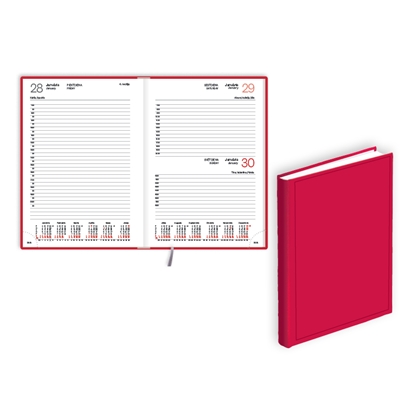 Изображение Plānotājs 2026.gadam EKO Manager A5, diena, balacron, sarkans