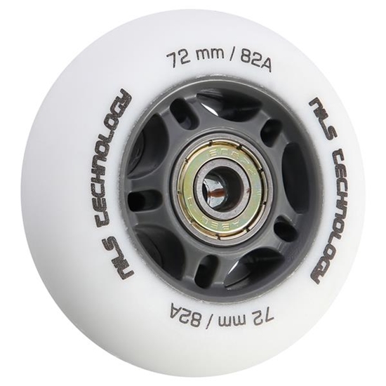 Picture of PU 72x24 82A WHITE MAT (4 szt.) + ABEC-9  (8 szt.) SET NILS EXTREME