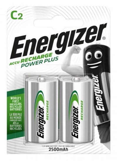 Picture of R14/C akumulatori 1.2V Energizer Recharge Ni-MH HR14 2500 mAh iepakojumā 2 gb.