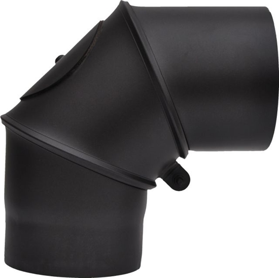 Изображение Regul. melnā dūmvada līkums 90-180° ø120 ar revīz.