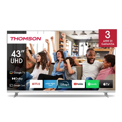 Picture of TV Set|THOMSON|43"|4K/Smart|QLED|3840x2160|Google TV|White|43UG4S14W