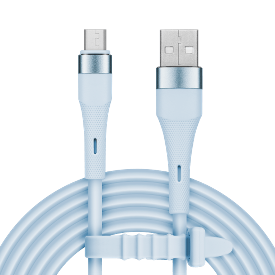 Picture of USB – USB Type-C savienotājkabelis (1 m), silikona, zils – Kruger & Matz Basic sērija