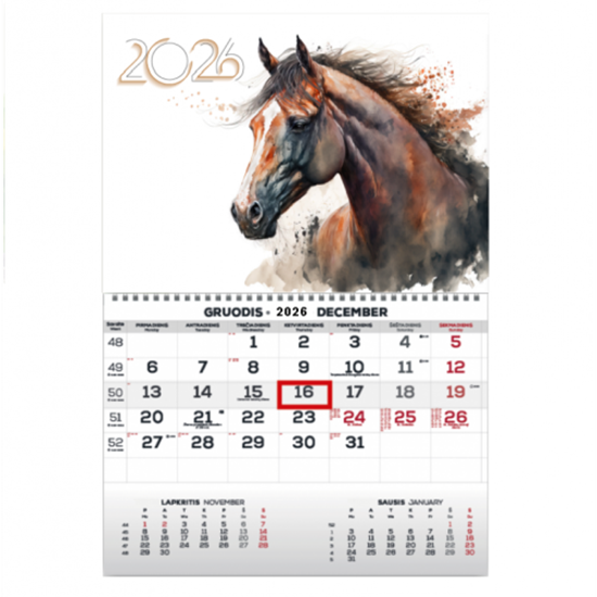 Picture of Wall Mounted Calendar Mono 30x43cm.
