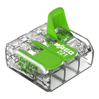 Picture of 3-kontaktu spaile 221-423 ECO 50gb. Fine-stranded conductor : 0.14 … 4 mm² / 24 … 12 AWG