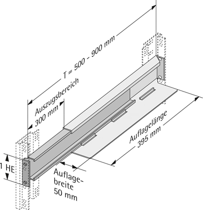 Attēls no Apranet Gleitschienen 1 Paar, tiefenvariabel 475-800mm
