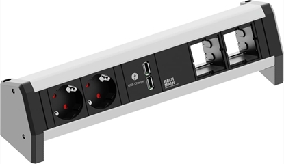 Attēls no Bachmann DESK 2x earthing contact 1x USB Charger 2x ABD GST18