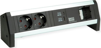 Attēls no Bachmann DESK 2xprotective contact USB A&C, USB Charger 22W 1xABD GST18