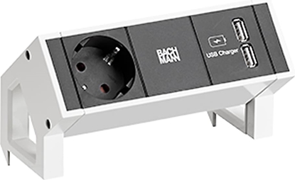 Attēls no Bachmann DESK2 1xCEE7/3 USB Charger, Current 0.2m GST18 RAL9010