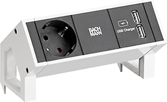 Picture of Bachmann DESK2 1xCEE7/3 USB Charger, Current 0.2m GST18 RAL9010