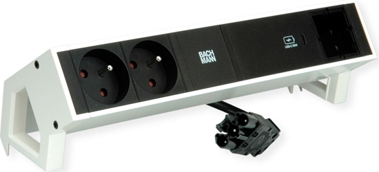 Picture of Bachmann DESK2 2xUTE 1xUSB C 60W 1xCM 0.2m GST18 RAL9010