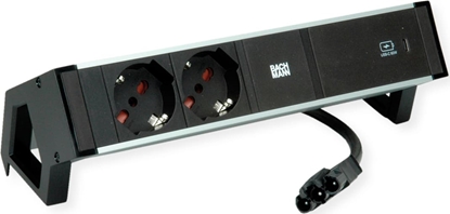 Attēls no Bachmann DESK2 ALU BLACK 2xP40, 1xUSBC 60W 0,2m GST18 Italia