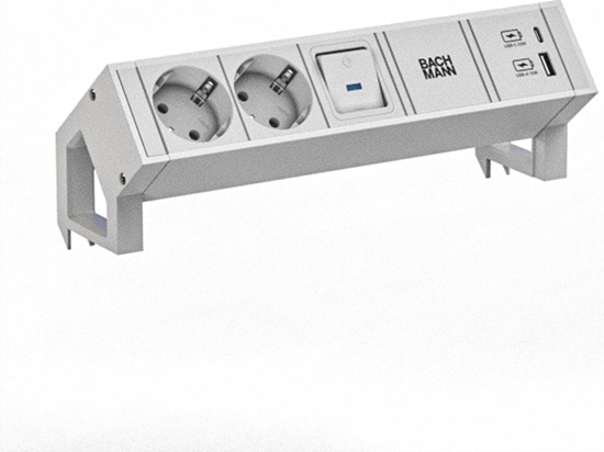 Picture of Bachmann DESK2 white 2xCEE7/3 1xUSB A/C 22W 0,2m GST18