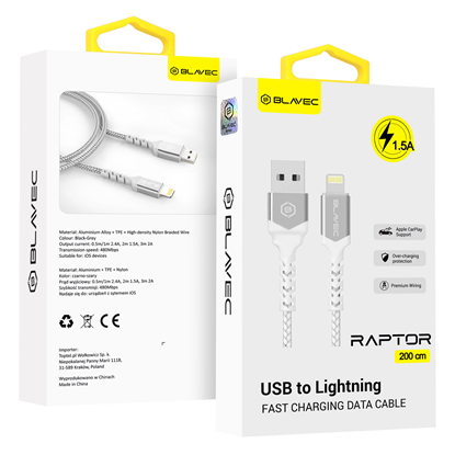 Picture of Blavec Cable Raptor braided - USB to Lightning - 1